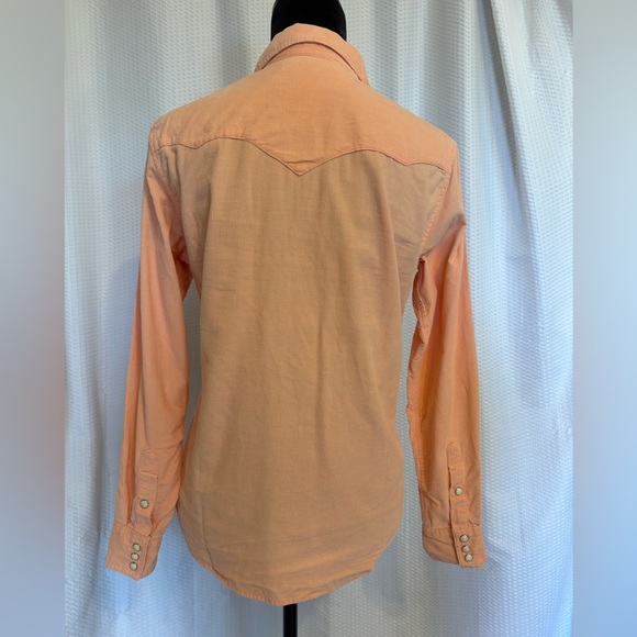 Panhandle Slim pink peach long sleeve snap closure courdory shirt size small - Picture 5 of 9